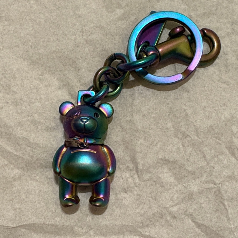 Coach Multicolor Metallic Bear Keychain
